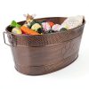 BREKX Metal Dog Toy Basket Rustic Paw Print Storage-8