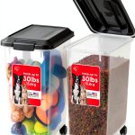 IRIS USA Pet Food Storage Container Airtight 2-Pack Black-0