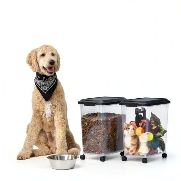 IRIS USA Pet Food Storage Container Airtight 2-Pack Black-7