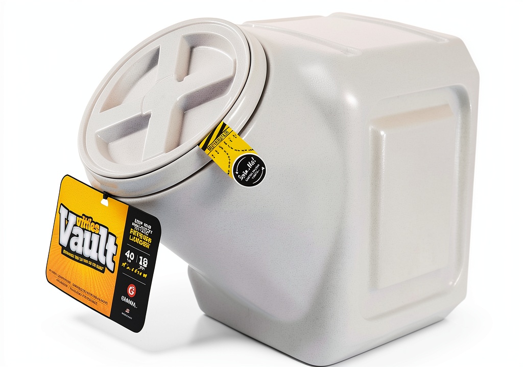 Installing Gamma Vittles Vault Dog Food Container Sealed Storage on a kitchen counter