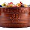 BREKX Metal Dog Toy Basket Rustic Paw Print Storage-0