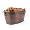 BREKX Metal Dog Toy Basket Rustic Paw Print Storage-6