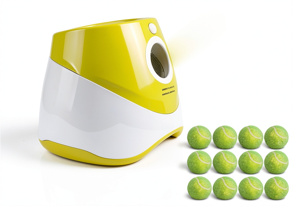 Installing RERBIO Automatic Dog Ball Launcher Small Dogs Adjustable on a wooden desk