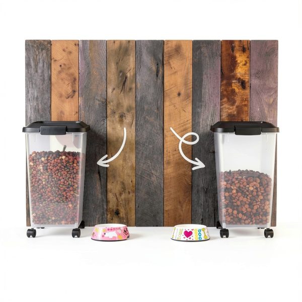 IRIS USA Pet Food Storage Container Airtight 2-Pack Black-2