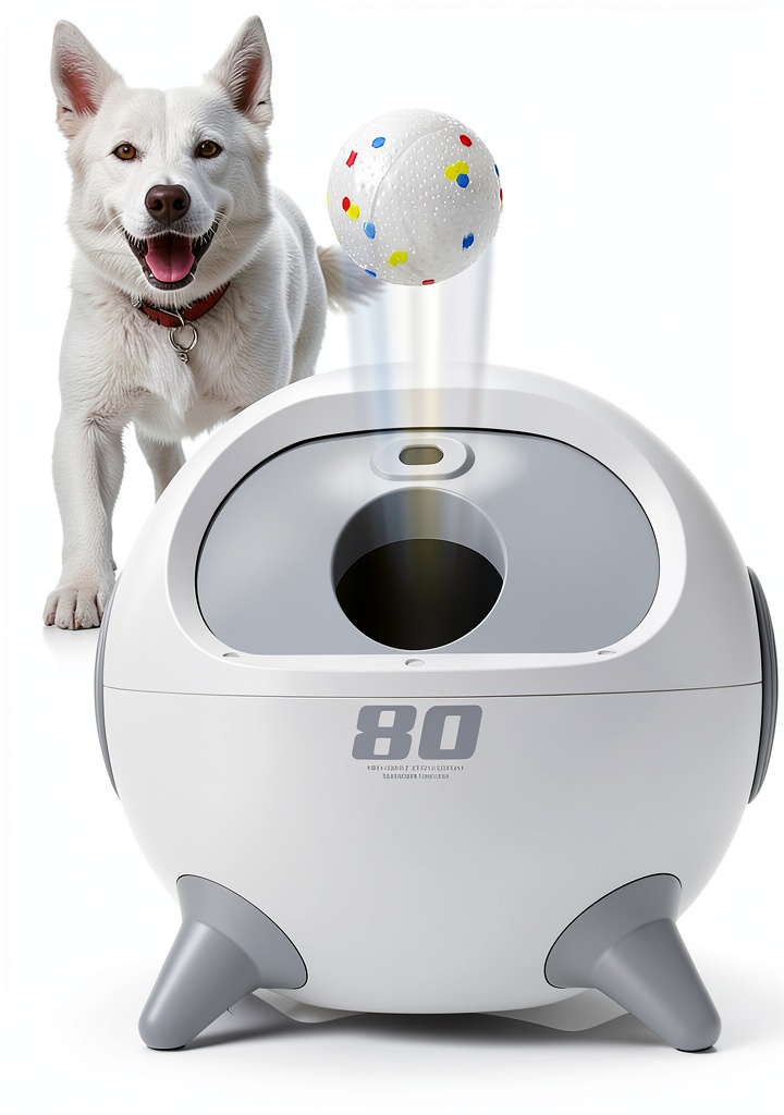 iRetriever Dog Ball Launcher in a backyard setting