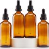 Amber Glass Dropper Bottle 4oz YIZHAO Tincture UV Protection 4 Pack-0
