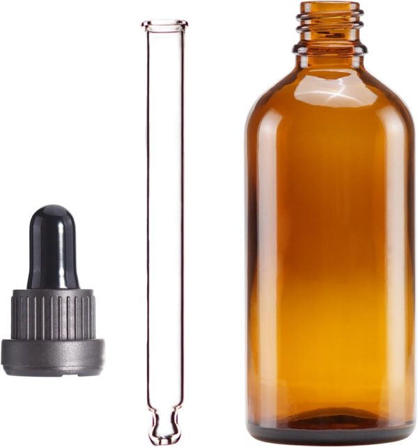 Amber Glass Dropper Bottle 4oz YIZHAO Tincture UV Protection 4 Pack-3