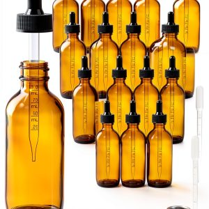 AuroTrends 4 oz Dropper Bottles 24 Pack Amber Tincture Bottles-0