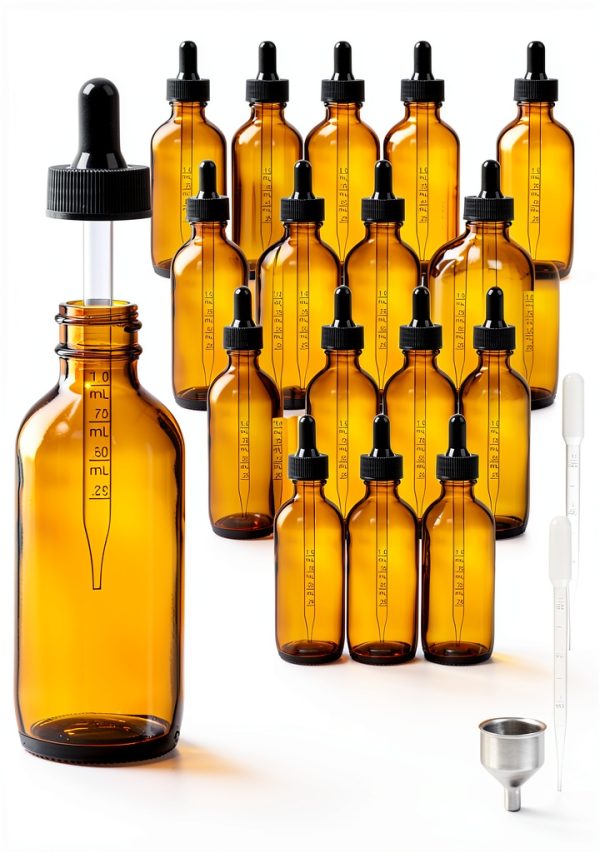 AuroTrends 4 oz Dropper Bottles 24 Pack Amber Tincture Bottles-0