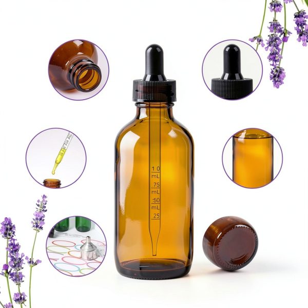 AuroTrends 4 oz Dropper Bottles 24 Pack Amber Tincture Bottles-4