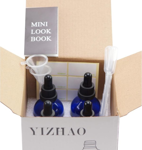 Amber Glass Dropper Bottle 4oz YIZHAO Tincture UV Protection 4 Pack-5