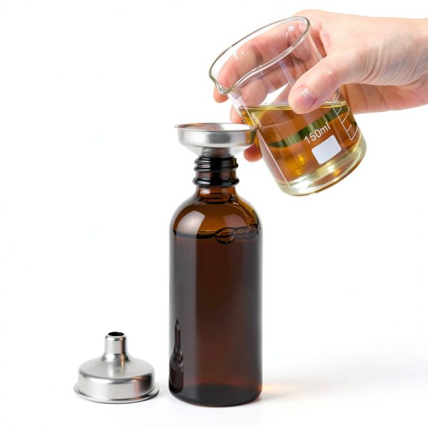 Amber Glass Dropper Bottle 4 Pcs Set LXLOVESM 1oz and 2oz with Funnels-4