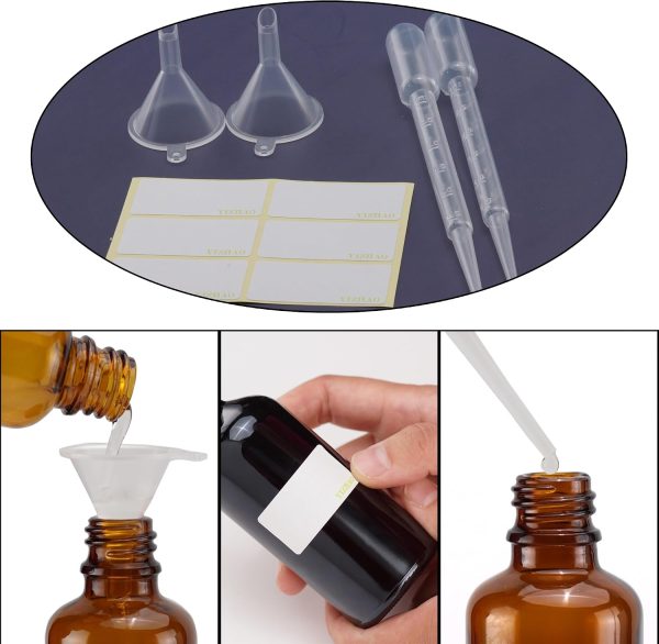 Amber Glass Dropper Bottle 4oz YIZHAO Tincture UV Protection 4 Pack-4